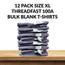 12 Pack Threadfast 100A XL Blank T-Shirt Soft Premium Bulk Lot