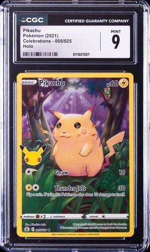 2021 POKEMON CELEBRATIONS HOLO #005/025 PIKACHU CGC 9