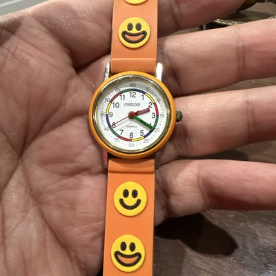Working Overload USA Kid's Smileys Orange Band Wristwatch Analog Quartz Watch