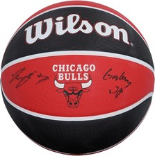 Josh Giddey Bulls Signed Wilson Red and Black Team Tribute Basketball w/Up! Insc