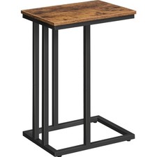 Beistelltisch C-förmiger Couchtisch Sofatisch Industrie Stil Vintage Braun Sc...