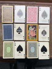 6 Decks Antique 1920s Playing Cards, Congress Aristocrat Rad-Bridge 52/52 no j