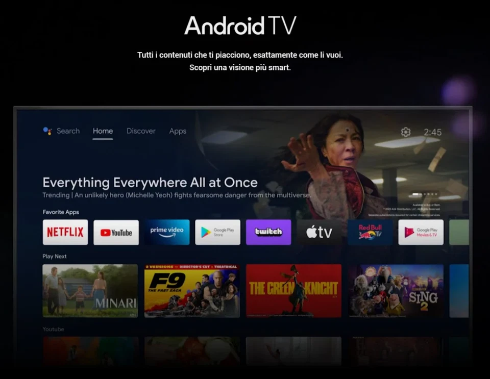 Tv BOX Decoder 4K WiFi Smart Tv 4GB Ram 64GB Rom LOSTECH Google TV Chromecast - Immagine 3 di 4