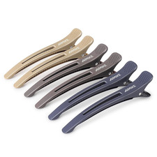 Hair Sectioning Clips with Silicone Band - No Crease Duck Billed Styling Clips f