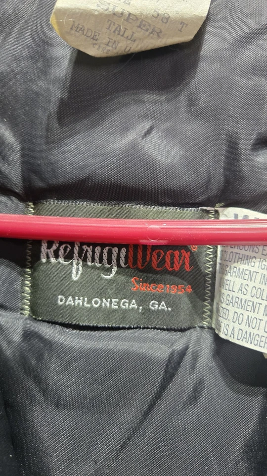 RefrigiWear Iron Tuff Jacket Coat Mens 58 TALL Green Faux Fur Fleece Collar USA - Image 4 of 4