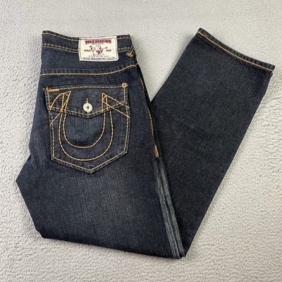 True Religion Billy Giant Big T Denim Jeans Mens 34 Thick Stitch