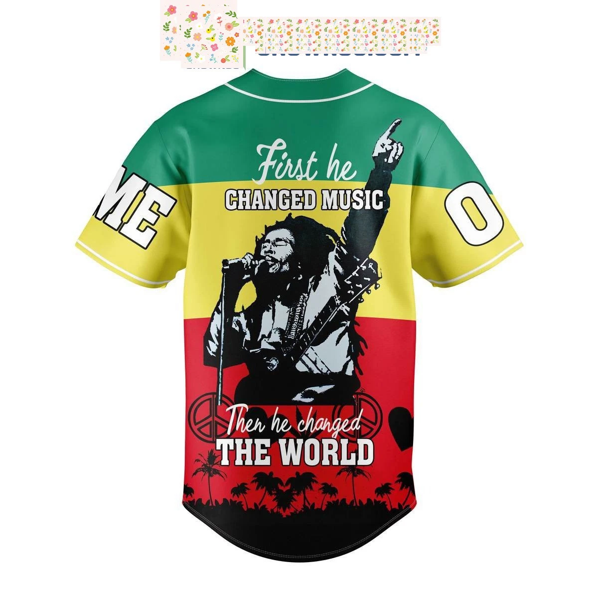 Bob Marley One Love Personalized Baseball Jersey