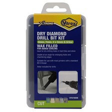 Vitrex Drywall Drill Bit Kit Diamond Dust Edged for Hard Tiles Porcelain Granite