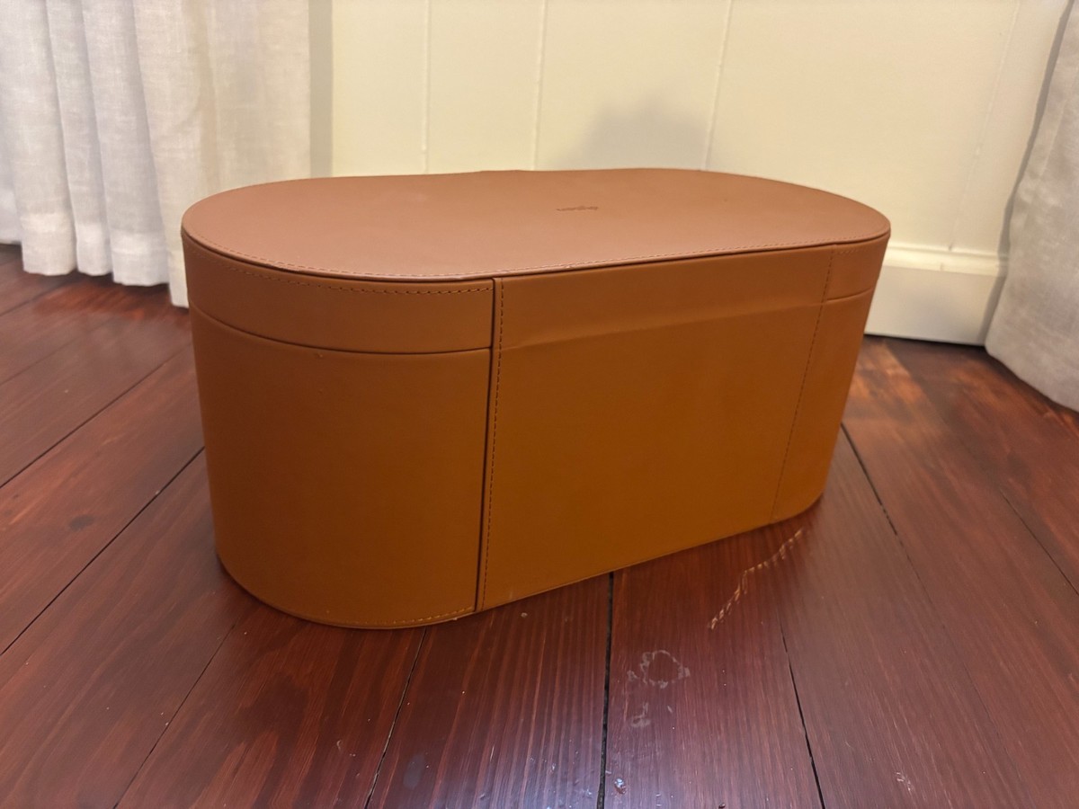 DYSON Airwrap Styler Leather Large Storage Hard Box Tan Brown
