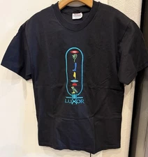 Vtg 90s Las Vegas Luxor Hotel And Casino Embroidered T-shirt Black Size Medium