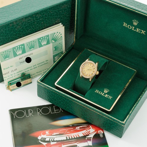 As-Is Rolex Oyster Perpetual 6719 24mm 14KYG Diamond Dial and Bezel #W327880-1