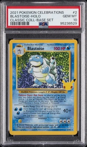 2021 POKEMON CELEBRATIONS CLASSIC COLLECTION #2 BLASTOISE-HOLO PSA 10