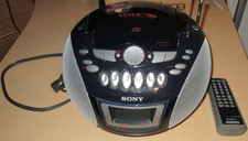 Sony CFD-E75 Boombox CD AM/FM Radio Cassette Player Recorder 2001 Black Tested