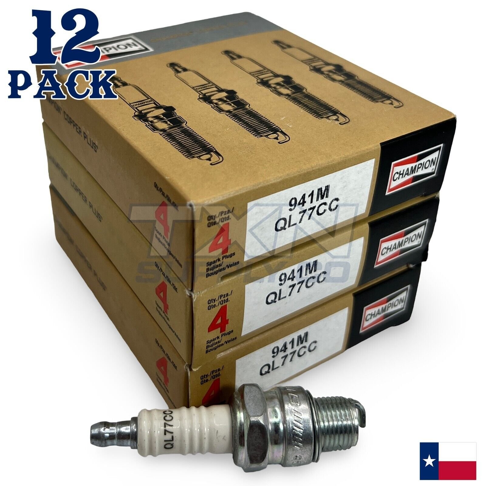 Champion 941M Marine Spark Plug QL77CC - 12 Pack