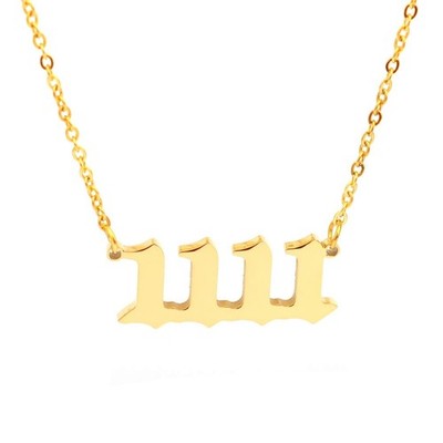 Engel Zahl Halskette, 1111 Halskette Gold zierlicher Halsreif Glückszahlen Anhänger Nu