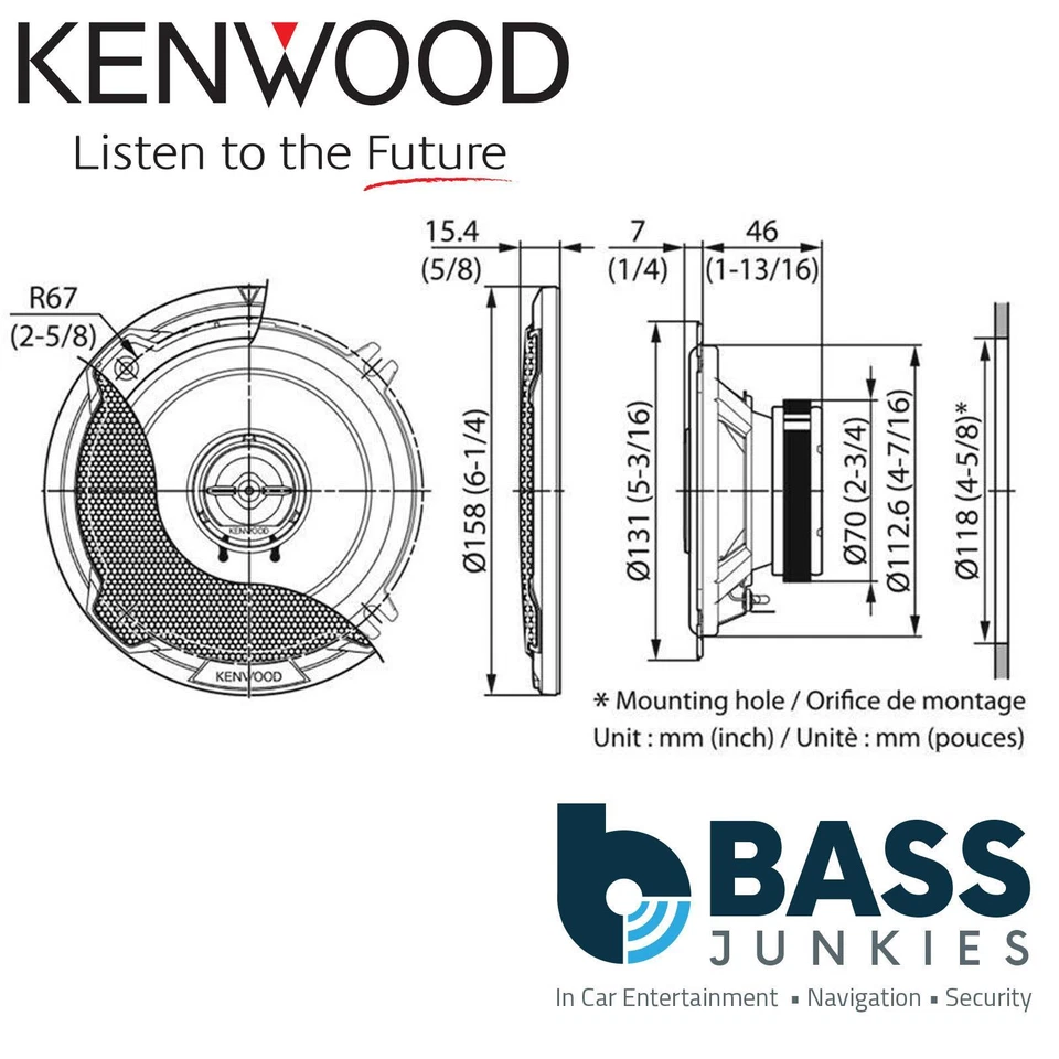 Mercedes Vito W639 2003 - 2014 KENWOOD 640 Watts 2 Way Front Door Speakers Kit - Image 4 of 4