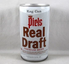PIELS REAL DRAFT Beer Can Crimped Steel PIEL BROS BROOKLYN ALLENTOWN Keg Can