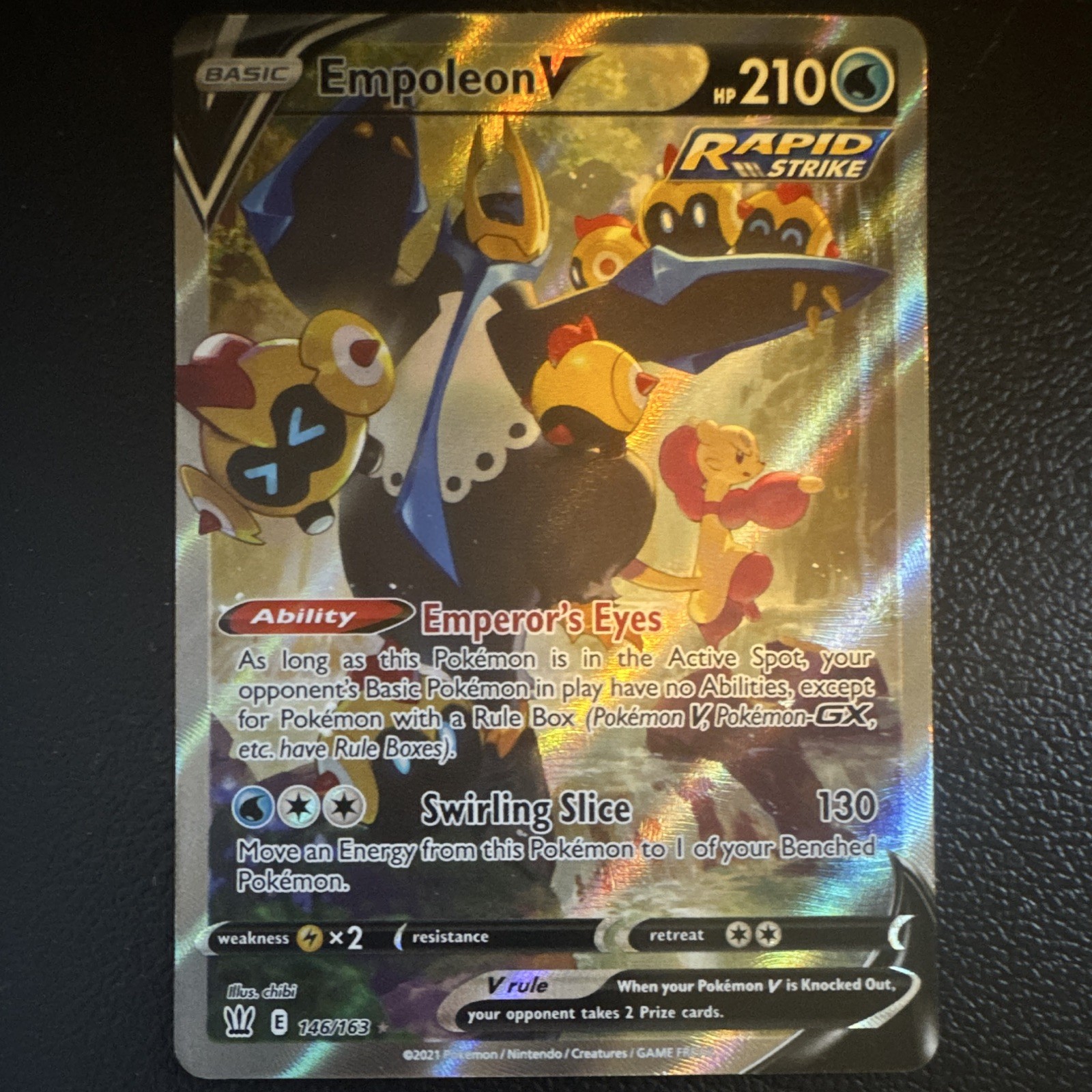 Pokemon TCG Empoleon V 146/163 Battle Styles Rapid Strike Holo UR EN 210HP