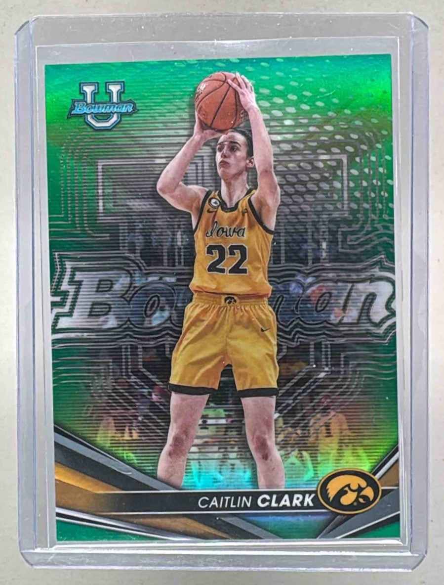 Caitlin Clark 2022 Bowman University Best #50 Green Refractor /99
