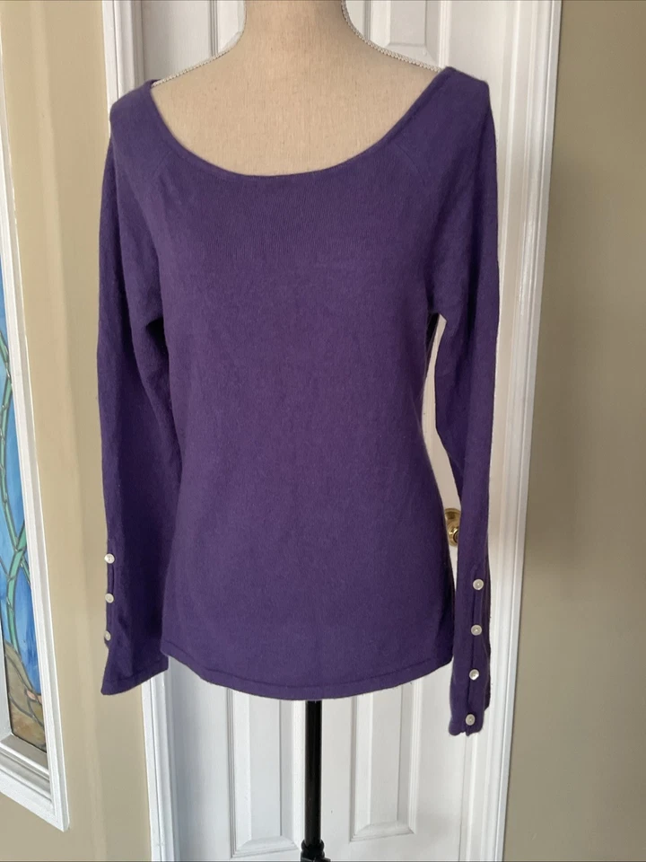 Suéter clásico de cachemir con cuello redondo talla XL Bloomingdale’s para mujer Foto 2 de 4