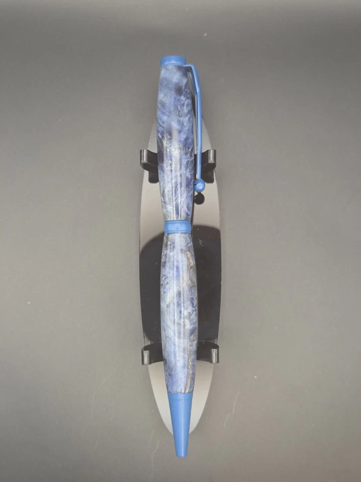 Hand-Turned Dyed Stabilized Box Elder Wooden Slimline Pen (Pen #101) - Image 3 of 3