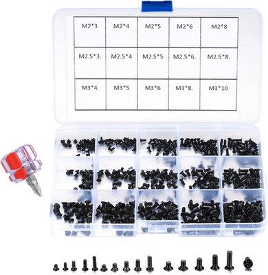 M2 M2.5 M3 Micro Schraubensortiment, Flache Runde Kreuzschlitzschrauben, Laptop