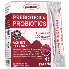 Probiotics-for-Women 100-Billion-CFUs with Prebiotics, D-Mannose & Cranberry ...