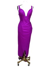 Women’s Purple Sleeveless Maxi Dress With Mini Split In The Front Size L