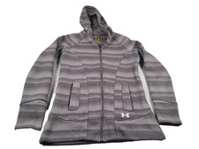 Under Armour Hoodie Sweatshirt Womens Small Gray Soft Fleece UA STORM Full Zip