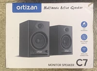 Ortizan C7 Active Studio Monitor Speakers Pair Bluetooth 5.3 Nearfield Black