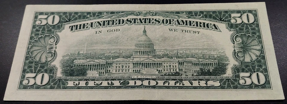 1969 $50 Federal Reserve Note, New York! AU! Fr# 2114 B. - Image 3 of 4