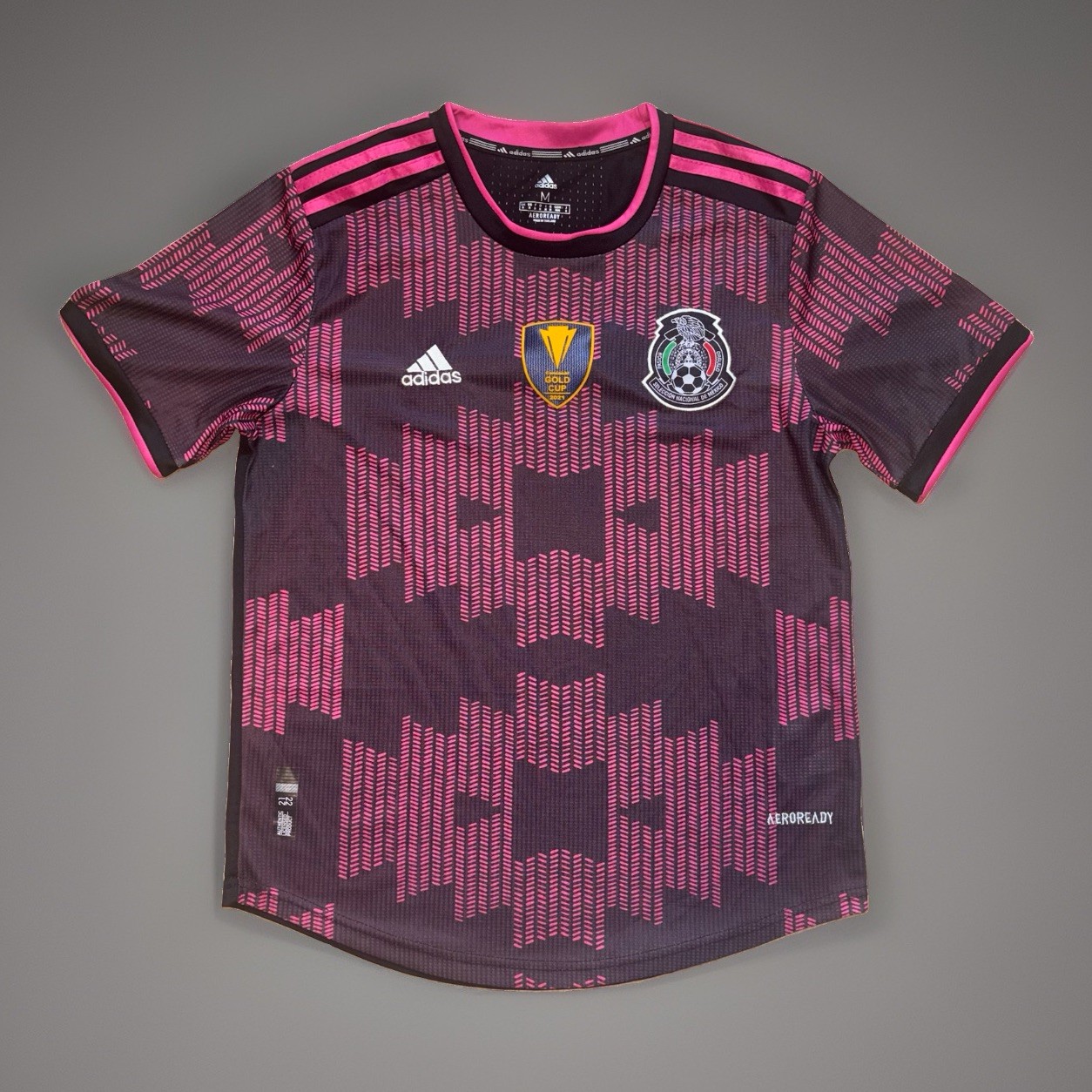 Adidas Mexico National Team 2020/21 Home Black Pink Soccer Jersey Men's Medium