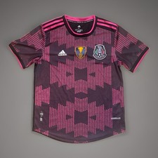 Adidas Mexico National Team 2020/21 Home Black Pink Soccer Jersey Men's Medium