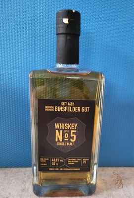 Binsfelder Gut, Single Cask Malt Whisky No5  2015, 43,1 %, 0,5 Liter,