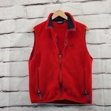 Vintage Patagonia Vest Womens Small Red Synchilla Fleece Full Zip Made In USA