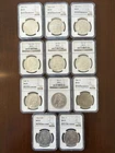 11 NGC Certified Graded Silver Morgan Dollars 1883-1896 Slabbed