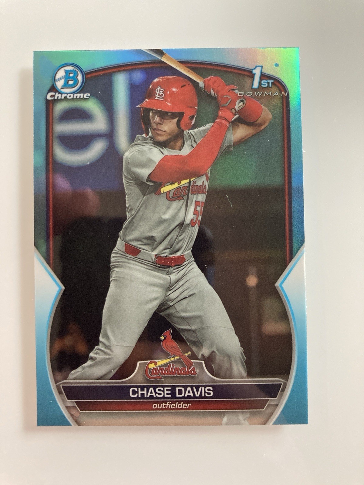 Chase Davis 2023 Bowman Draft Chrome Sky Blue Refractor 1st Bowman #BDC-48