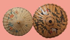Two Vintage 32" And 27" Japanese Chinese Umbrellas / Parasols