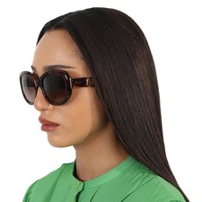 Salvatore Ferragamo Brown Oval Ladies Sunglasses SF727S 214 53 SF727S 214 53