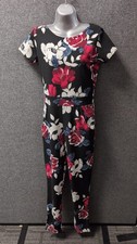 Quiz Short Sleeve Floral Jumpsuit UK 8-10 LN061 FF 02