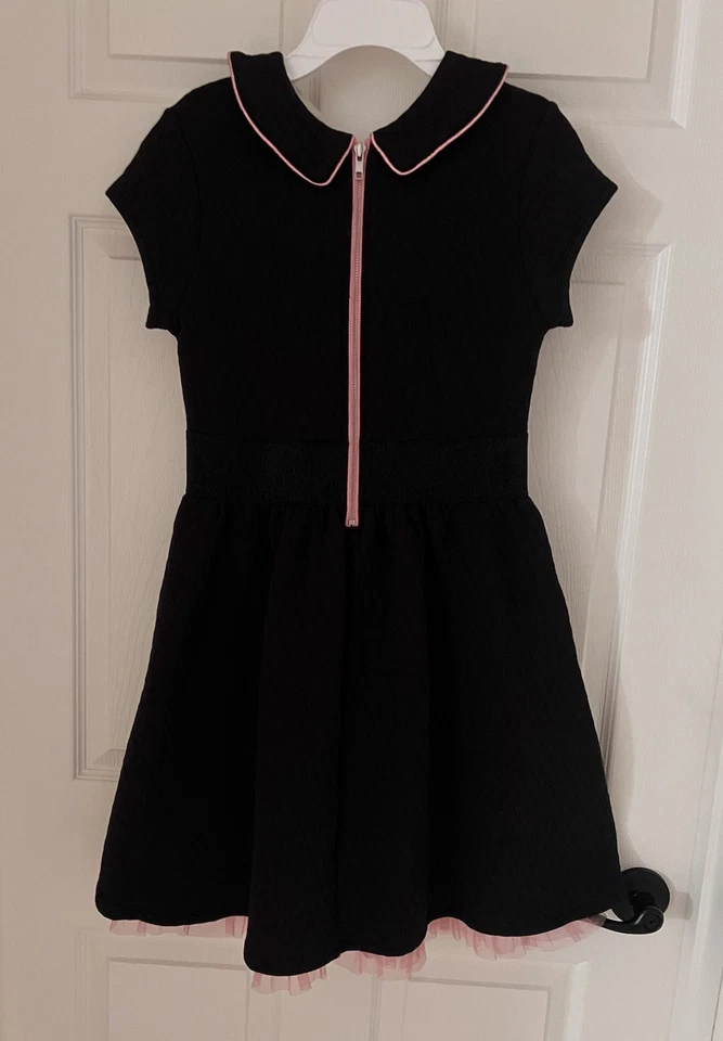Vestido American Girl Talla 16 Beforever Negro Rosa Maryellen Caniche Falda Acolchada Foto 2 de 3