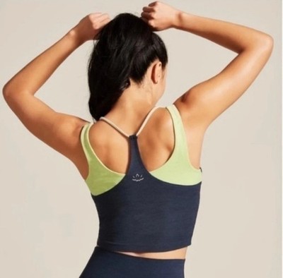 Beyond Yoga x Peloton Over It Cropped Tank Top size Small Blue Green NWOT