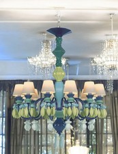 Lladro Belle de Nuit 12 Lights Chandelier. Green (US) 01023229