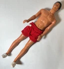 Vintage Mattel Ken Barbie Doll 1968 Body/1983 Head Molded Hair Red Shorts & Shoe