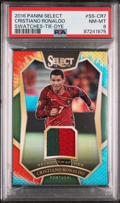 2016 Panini Select Cristiano Ronaldo Tie-Dye Swatches /30 Jersey Patch SSP PSA 8