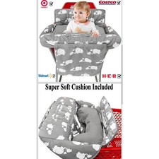 Shopping Cart Cover Gray Elephant Baby Seat Cushion Pad High Chair Protector