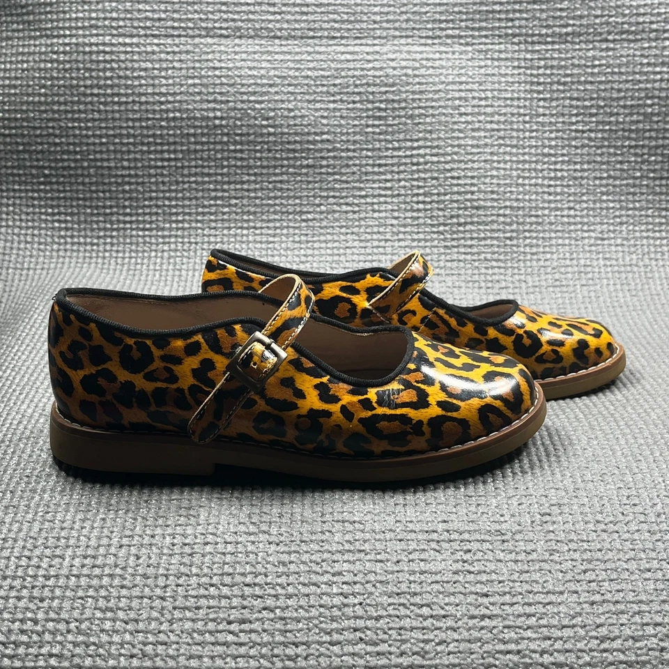 Elephantito Mary Jane Zapatos Confort Niñas 1 Marrón Charol Leopardo Escuela Foto 4 de 4