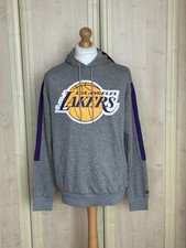Image of New Era LA Los Angeles Lakers Grey NBA Basketball Hoodie - Mens Size Medium M