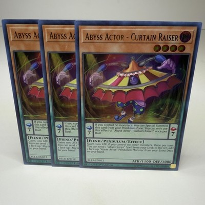 3x Yugioh Abyss Actor - Curtain Raiser BLLR-EN012 Ultra Rare - LP-NM  