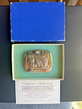 100 Years of Liberty 1886-1986 Belt Buckle - Sterling Treasury Original Box NOS